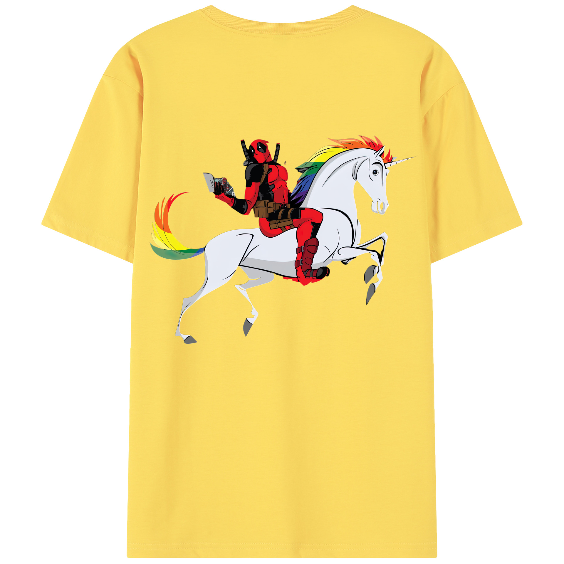 （画像用） Deadpool デッドプール 綿100％半袖Tシャツ（背面プリント）