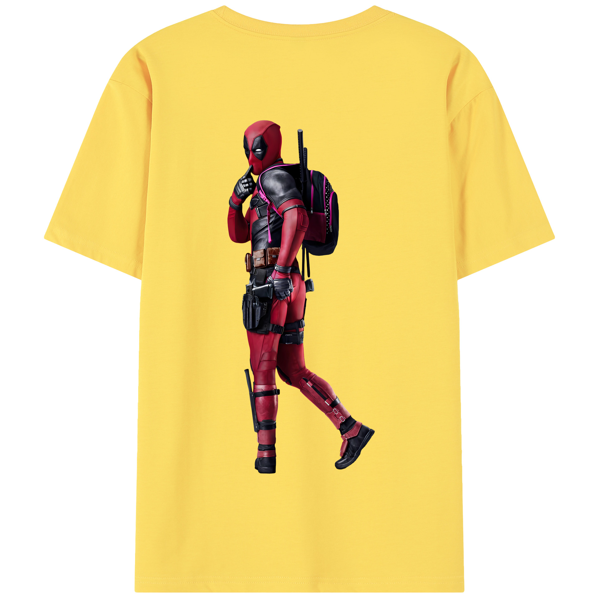（画像用） Deadpool デッドプール 綿100％半袖Tシャツ（背面プリント）