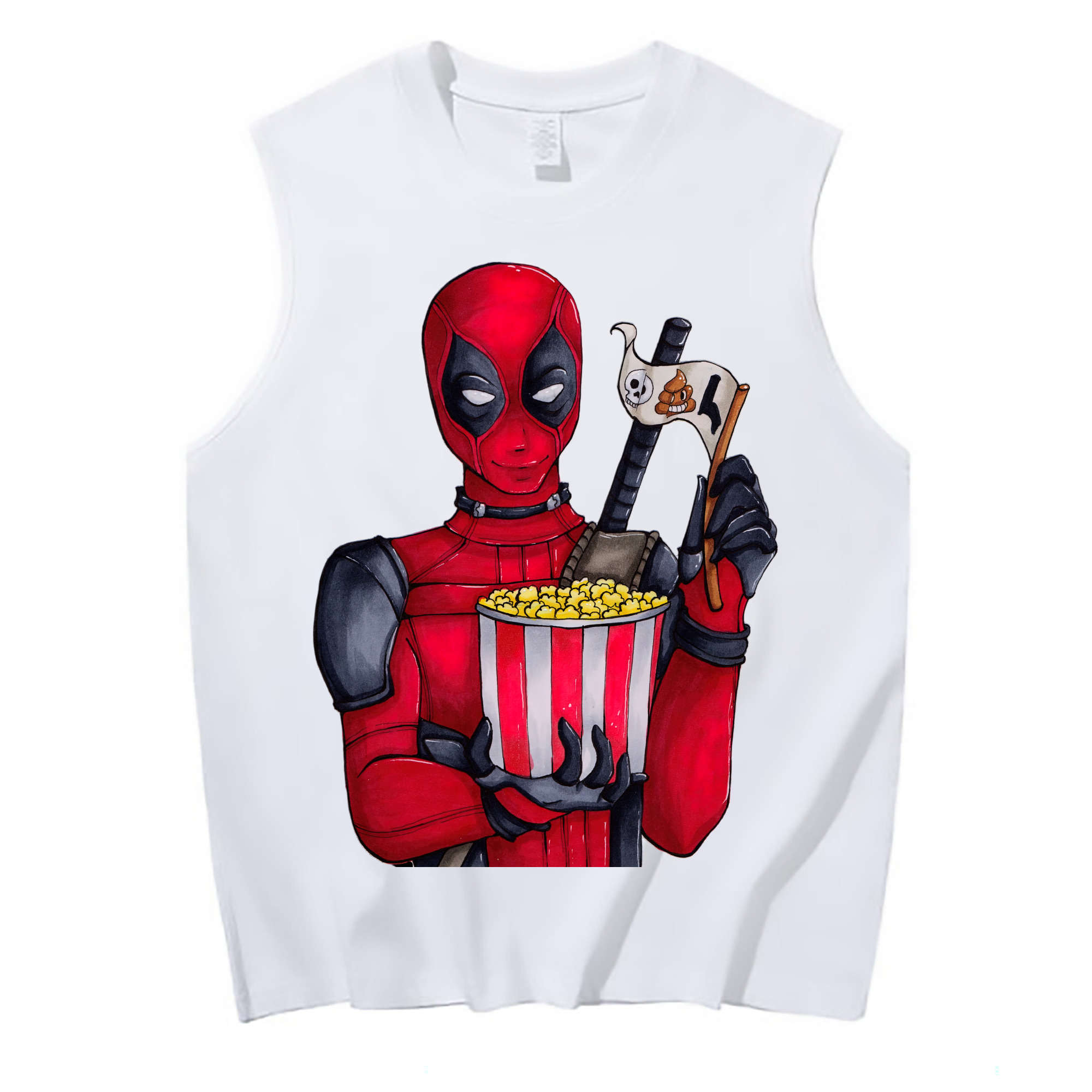 （画像用） Deadpool デッドプール コットン100％タンクトップ（フロントプリント）