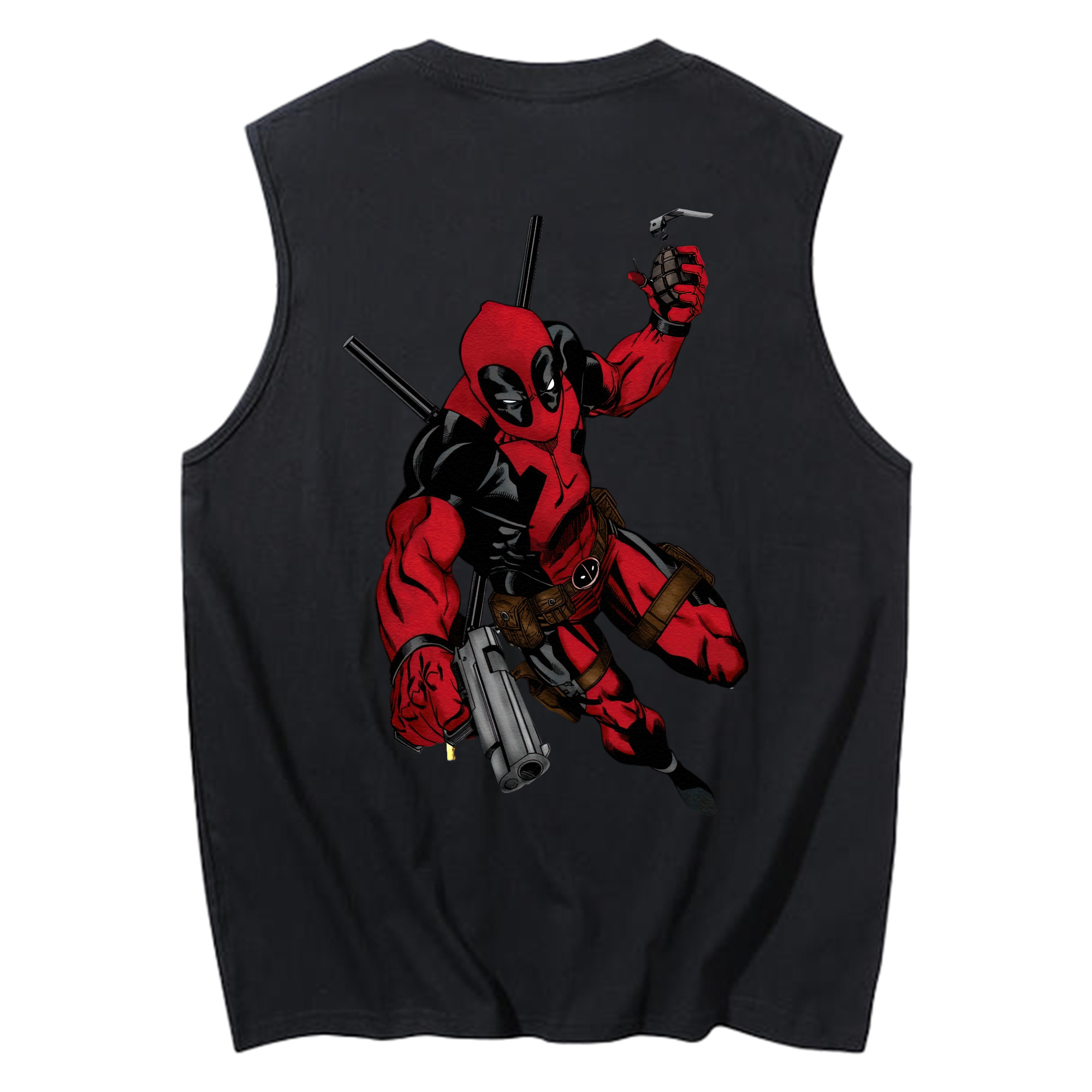 （画像用） Deadpool デッドプール コットン100％タンクトップ（背面プリント）