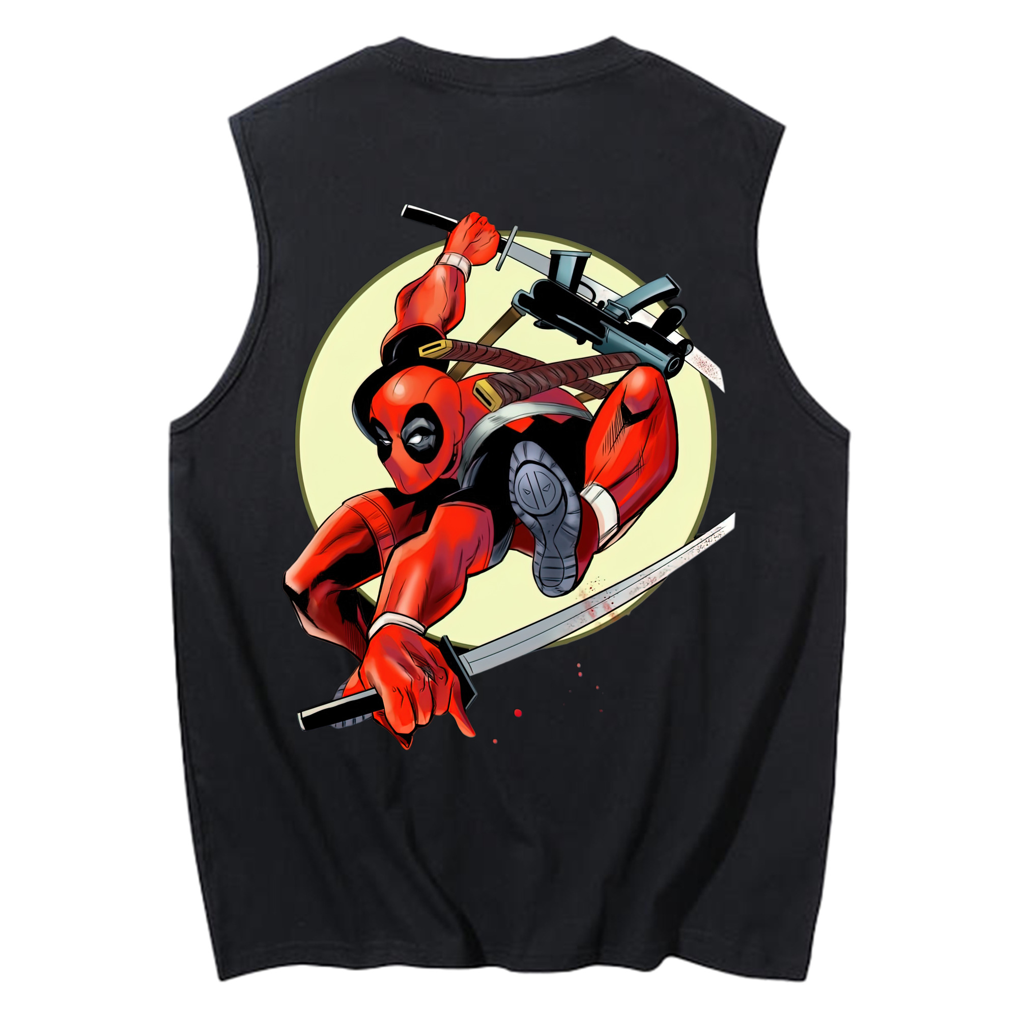 （画像用） Deadpool デッドプール コットン100％タンクトップ（背面プリント）