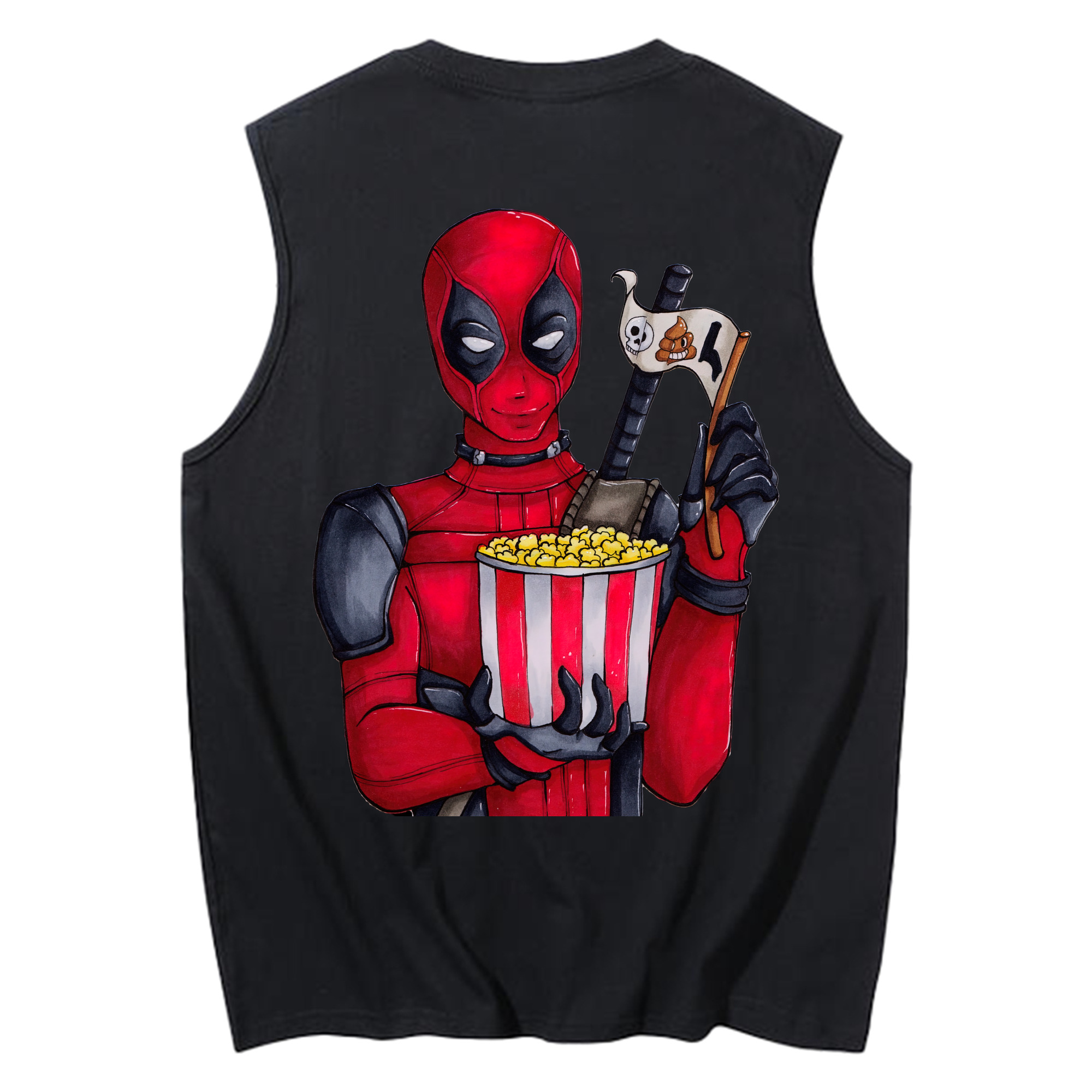 （画像用） Deadpool デッドプール コットン100％タンクトップ（背面プリント）