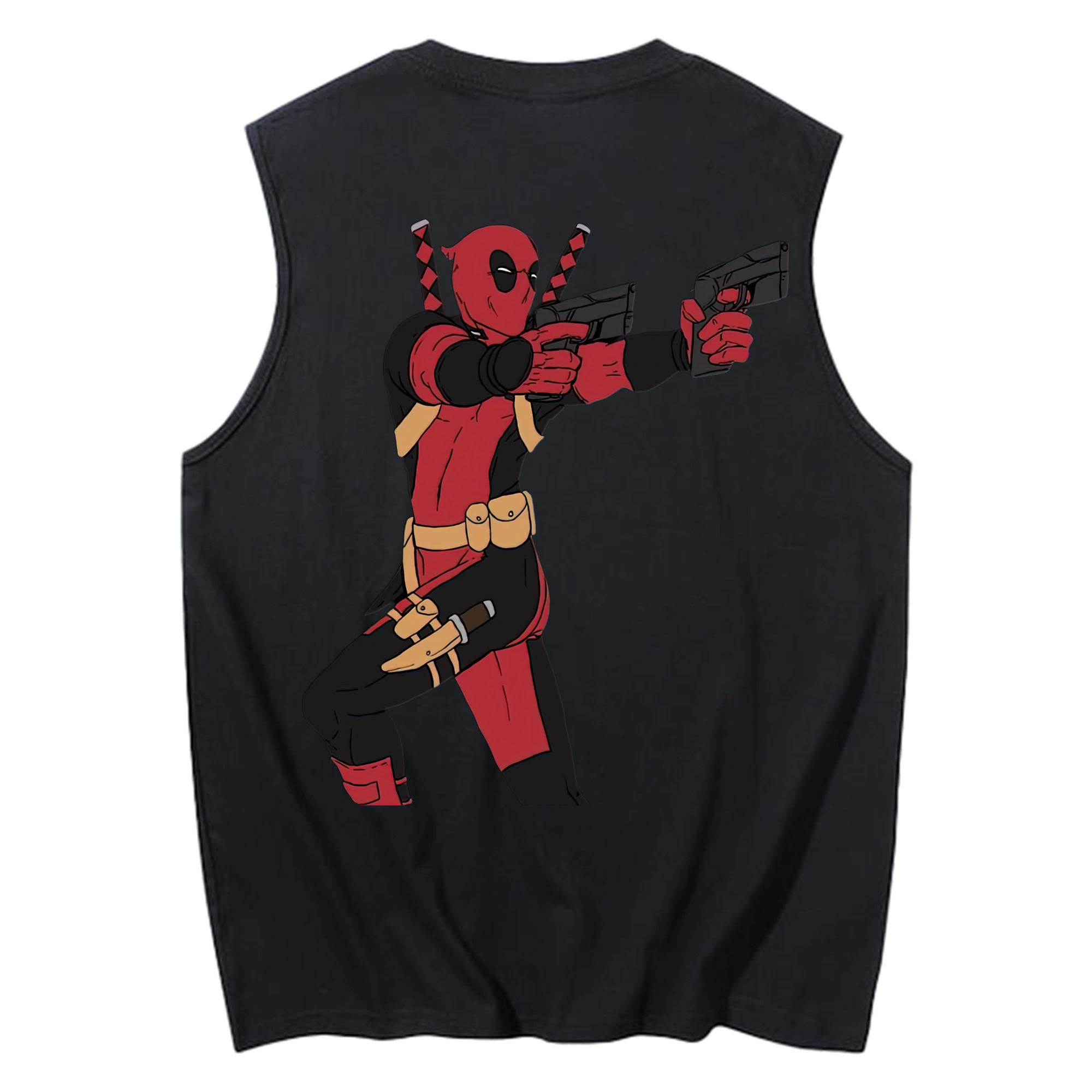 （画像用） Deadpool デッドプール コットン100％タンクトップ（背面プリント）