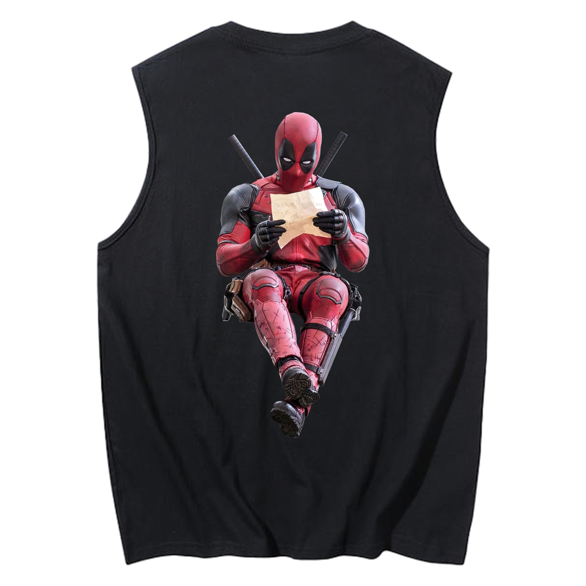 （画像用） Deadpool デッドプール コットン100％タンクトップ（背面プリント）
