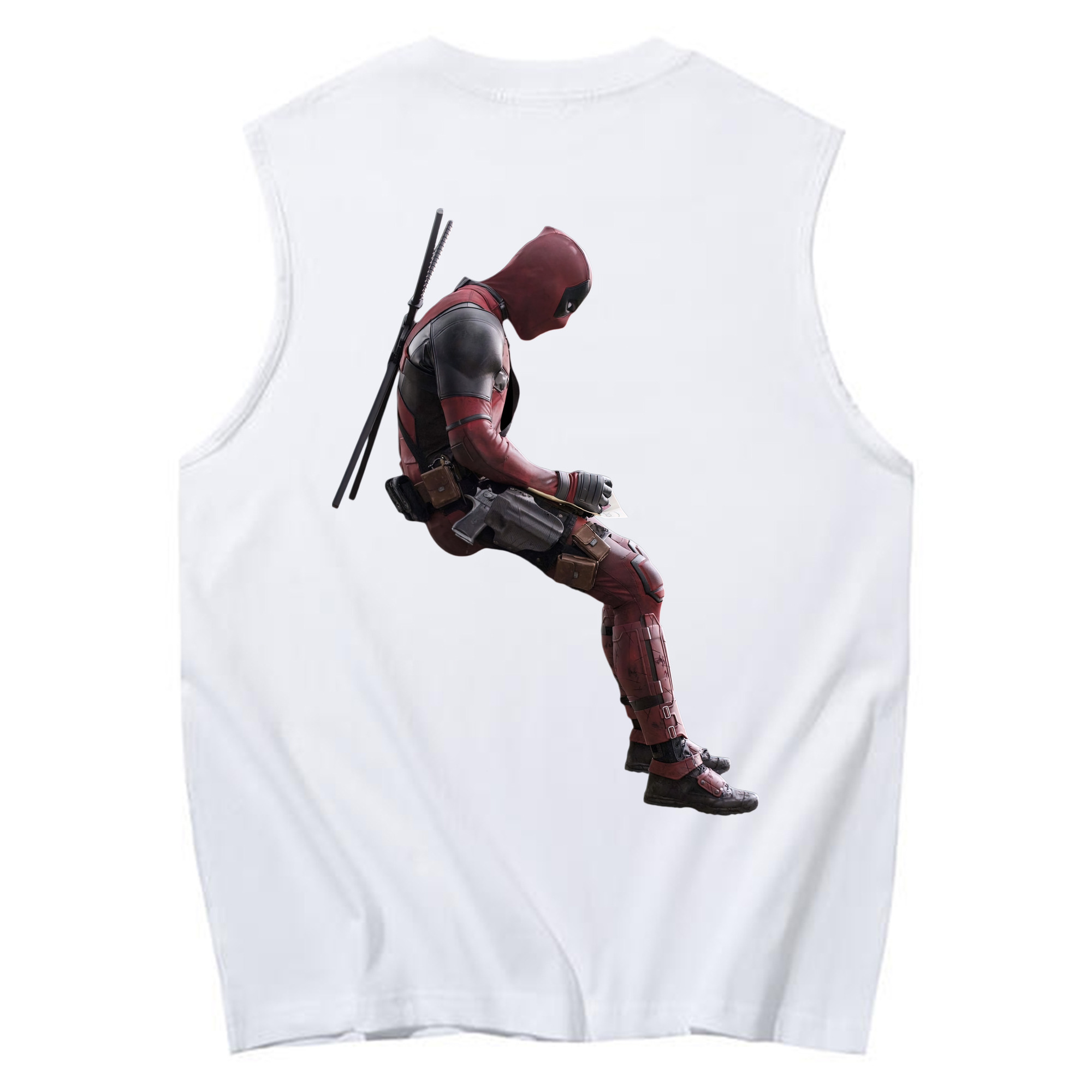 （画像用） Deadpool デッドプール コットン100％タンクトップ（背面プリント）