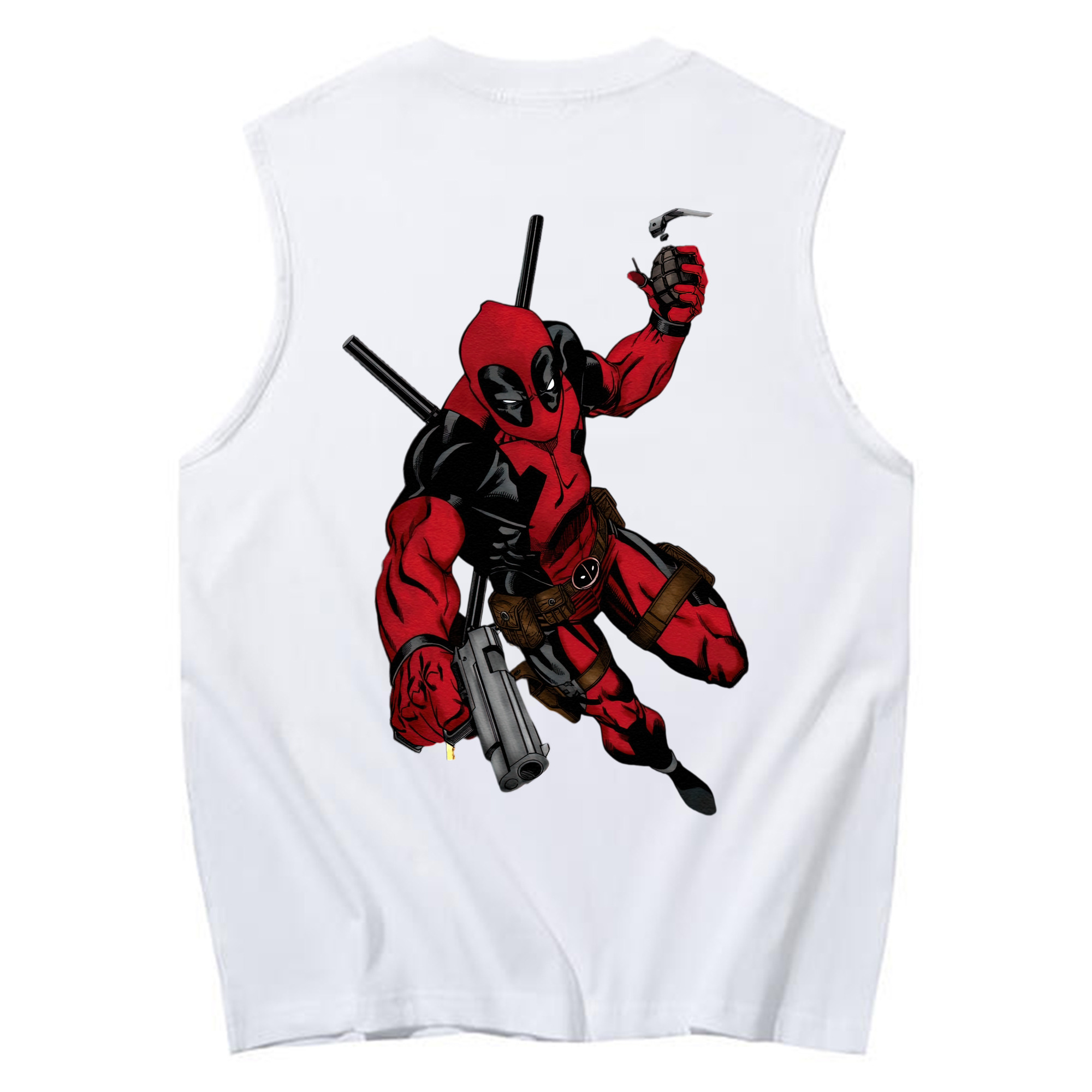 （画像用） Deadpool デッドプール コットン100％タンクトップ（背面プリント）