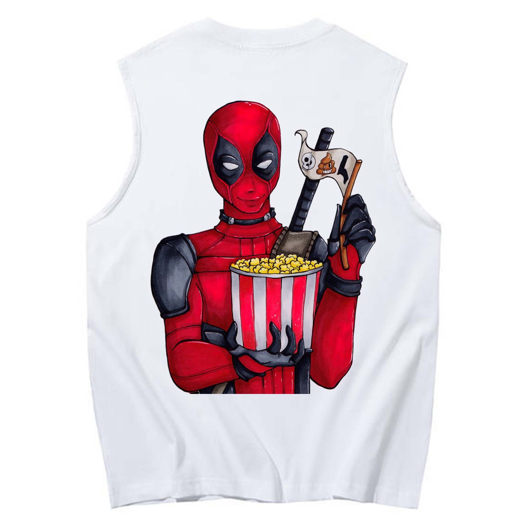 （画像用） Deadpool デッドプール コットン100％タンクトップ（背面プリント）