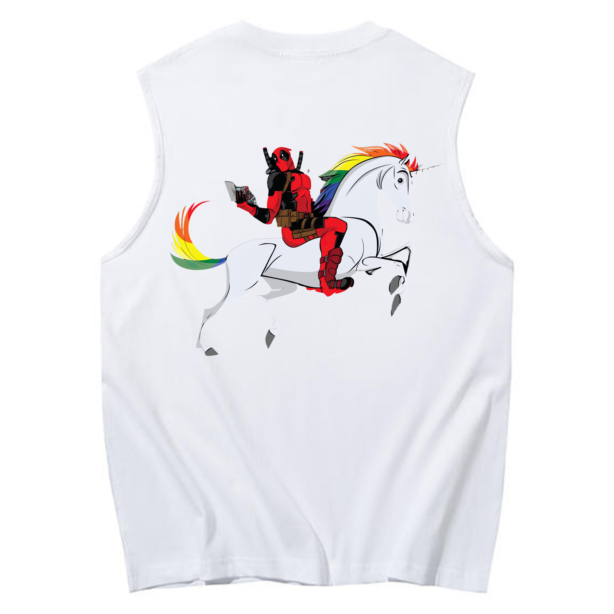 （画像用） Deadpool デッドプール コットン100％タンクトップ（背面プリント）