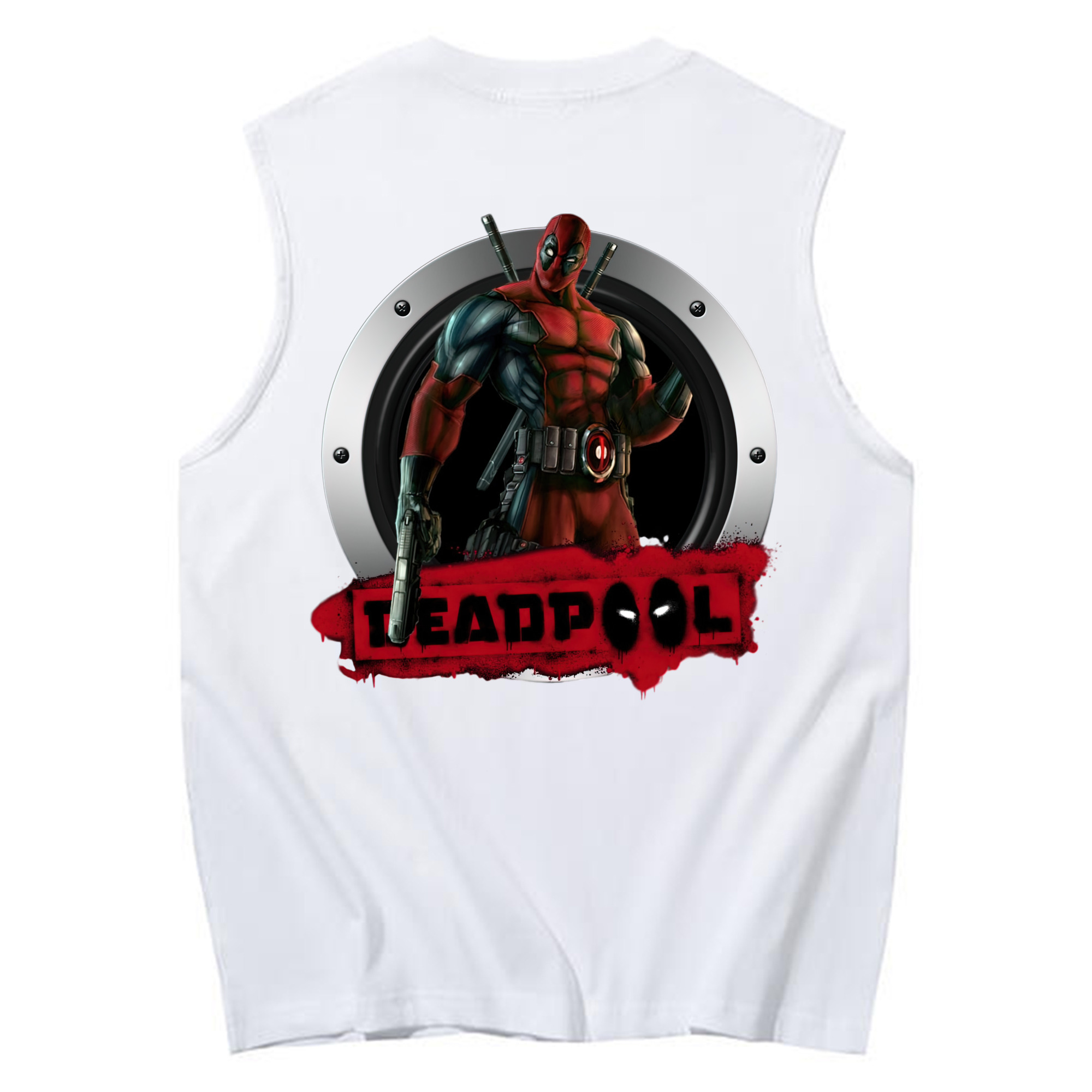 （画像用） Deadpool デッドプール コットン100％タンクトップ（背面プリント）