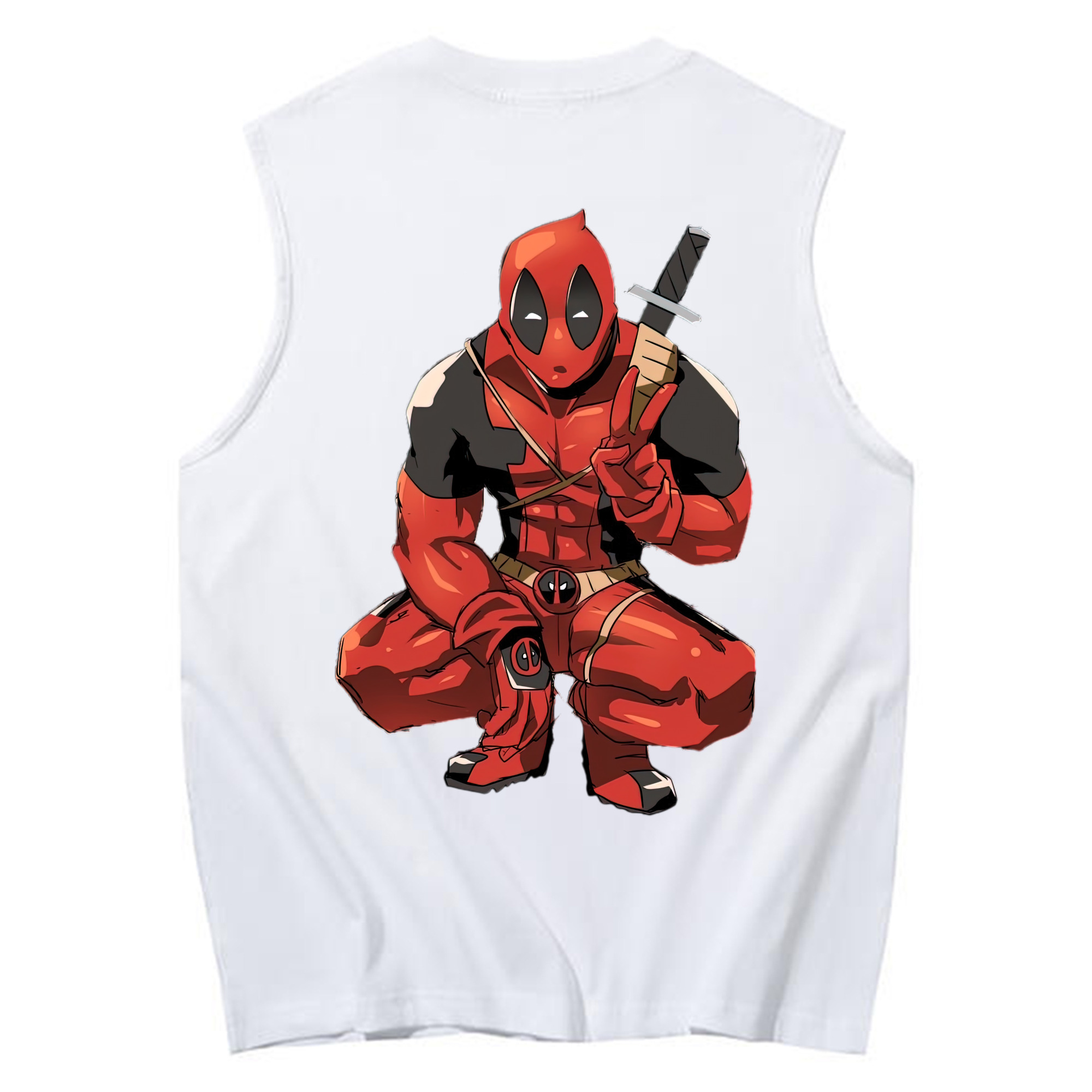 （画像用） Deadpool デッドプール コットン100％タンクトップ（背面プリント）