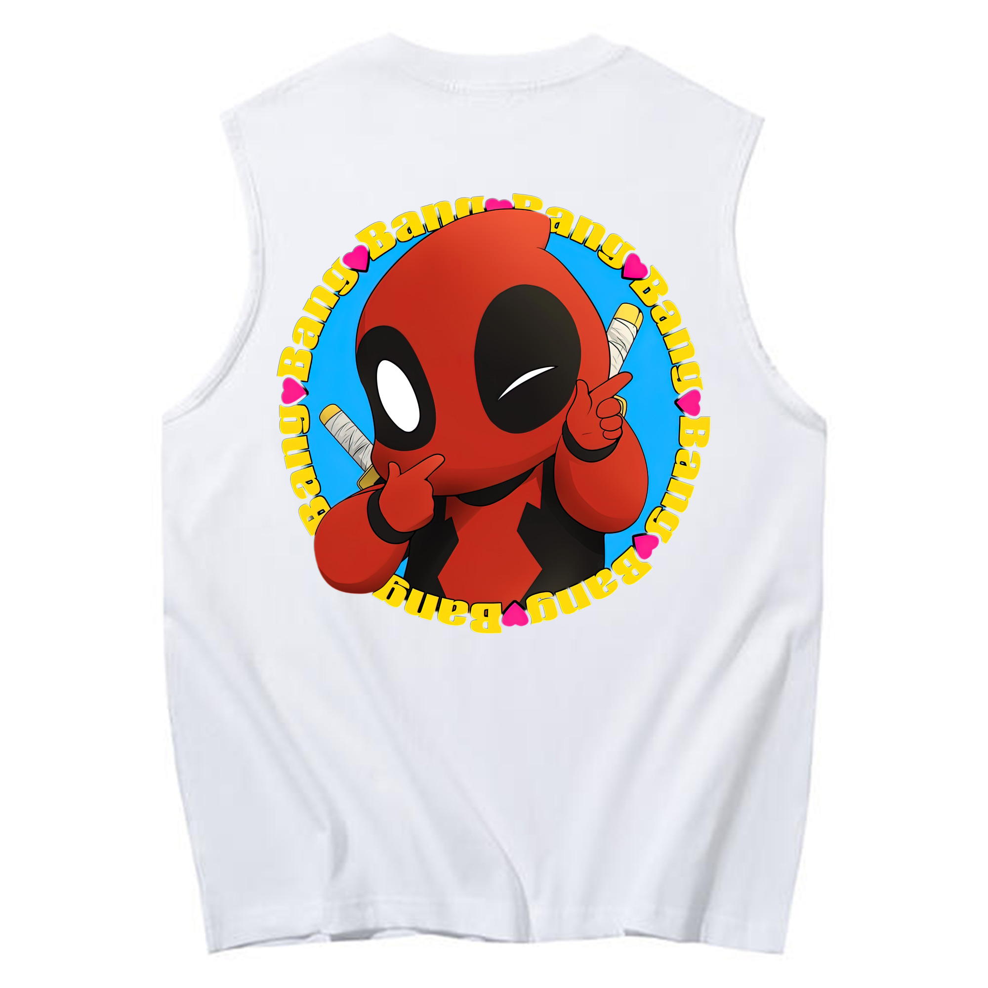 （画像用） Deadpool デッドプール コットン100％タンクトップ（背面プリント）