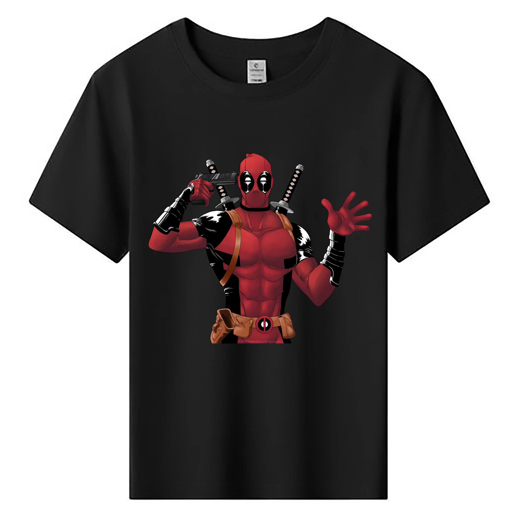 （画像用） Deadpool デッドプール 綿100％キッズTシャツ（フロントプリント）