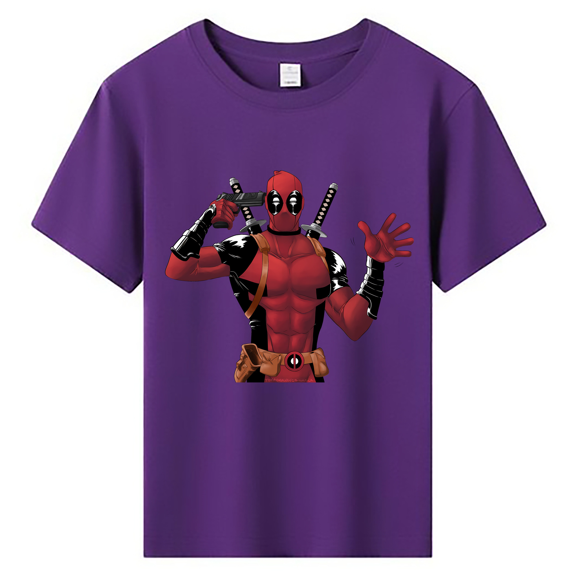 （画像用） Deadpool デッドプール 綿100％キッズTシャツ（フロントプリント）