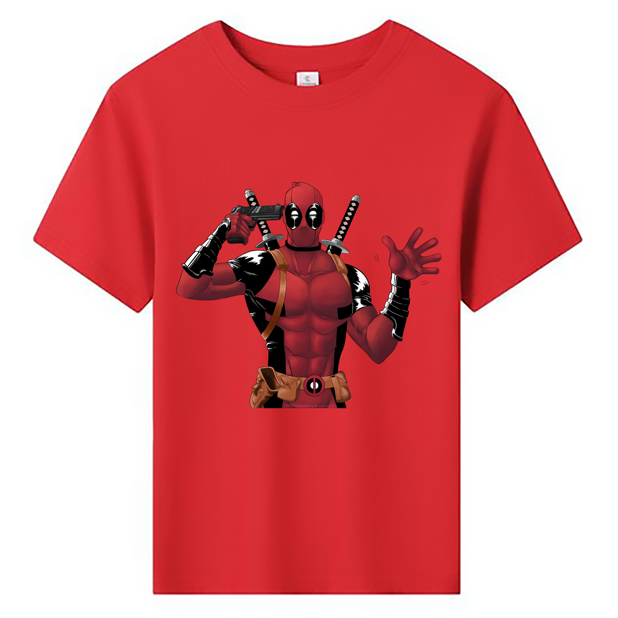（画像用） Deadpool デッドプール 綿100％キッズTシャツ（フロントプリント）