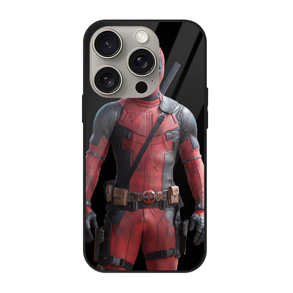 （画像用） Deadpool デッドプール 【iPhone15Pro対応】スマホケース 耐衝撃＆黄変防止 背面ガラス