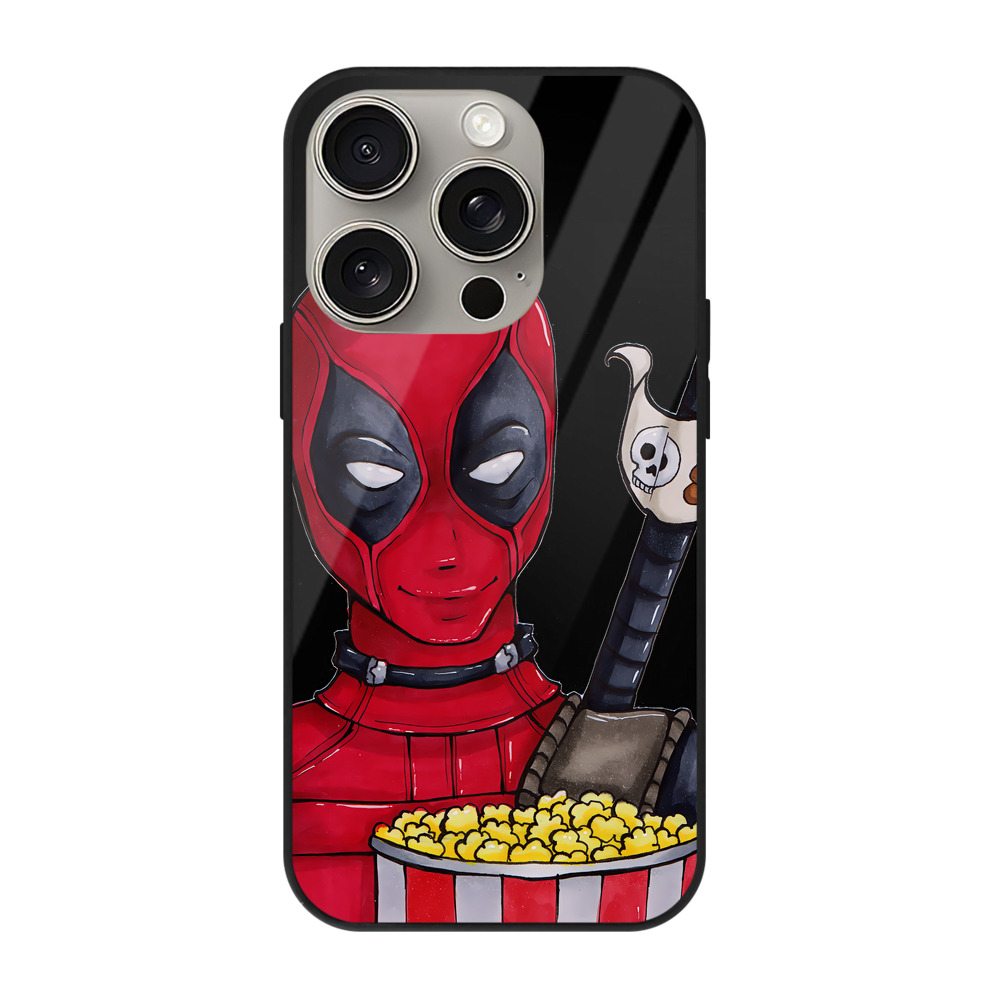 （画像用） Deadpool デッドプール 【iPhone15Pro対応】スマホケース 耐衝撃＆黄変防止 背面ガラス