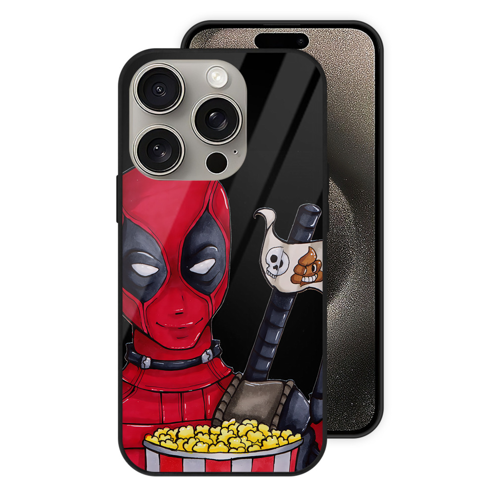 （画像用） Deadpool デッドプール 【iPhone15Pro対応】スマホケース 耐衝撃＆黄変防止 背面ガラス