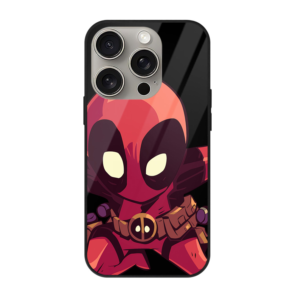 （画像用） Deadpool デッドプール 【iPhone15Pro対応】スマホケース 耐衝撃＆黄変防止 背面ガラス