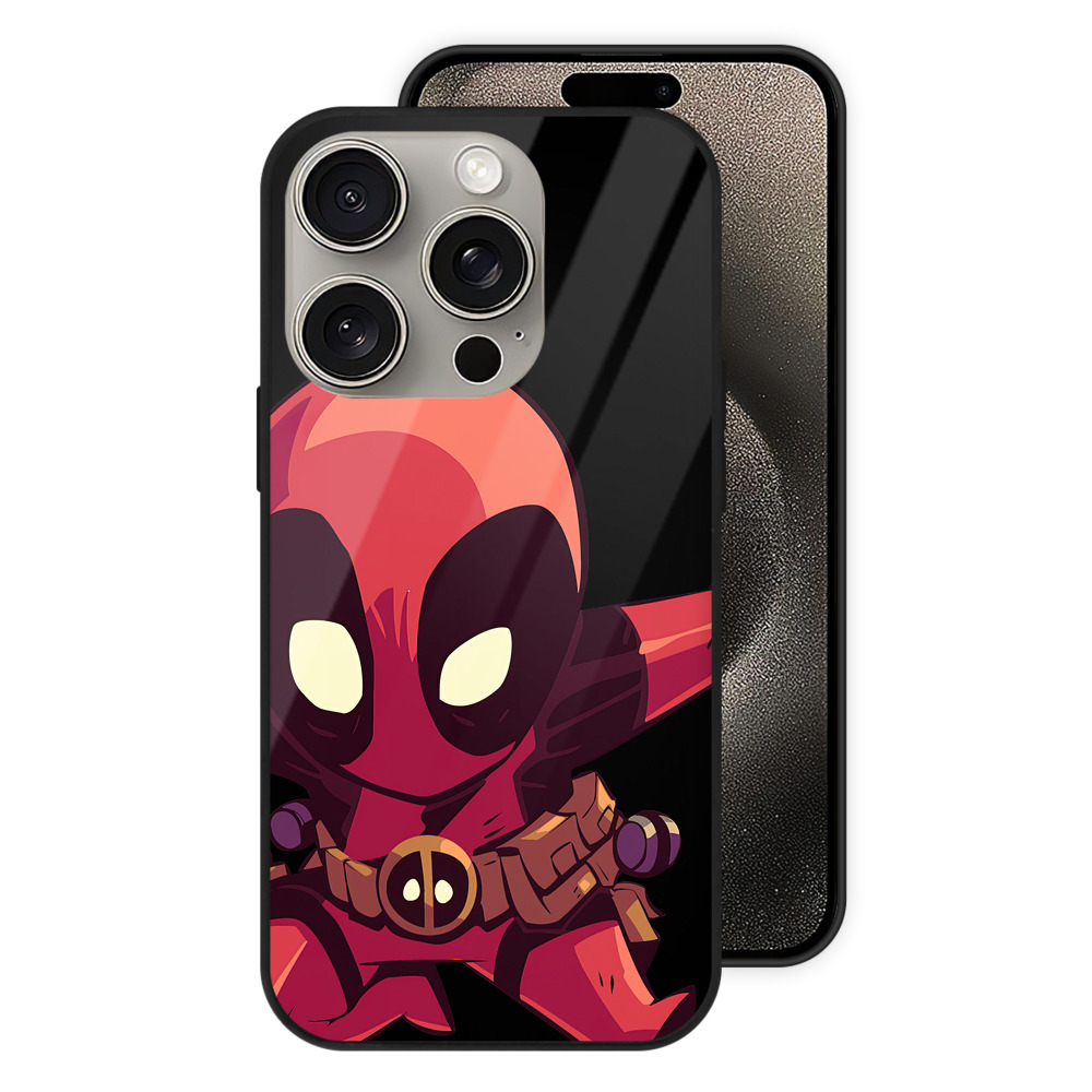（画像用） Deadpool デッドプール 【iPhone15Pro対応】スマホケース 耐衝撃＆黄変防止 背面ガラス