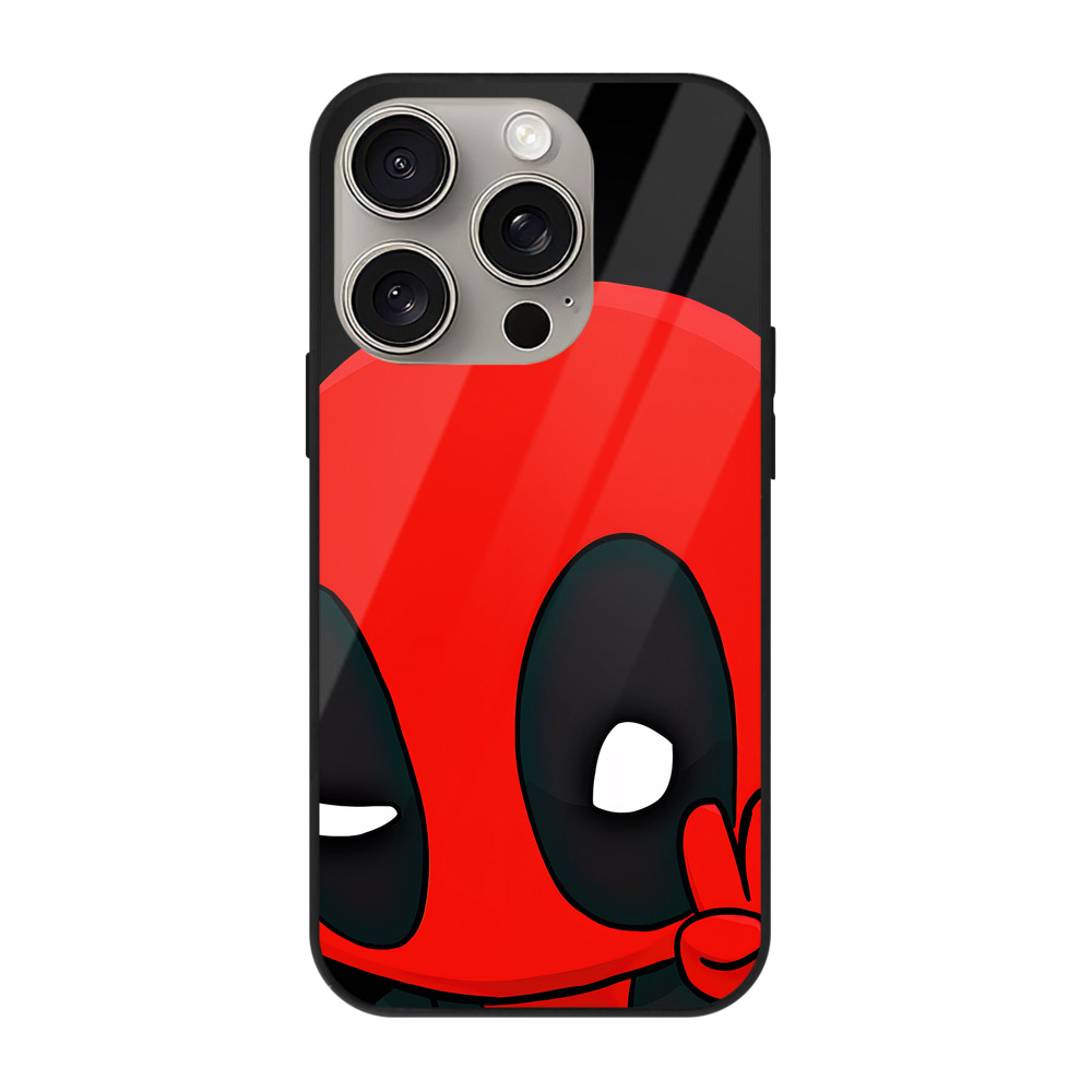 （画像用） Deadpool デッドプール 【iPhone15Pro対応】スマホケース 耐衝撃＆黄変防止 背面ガラス