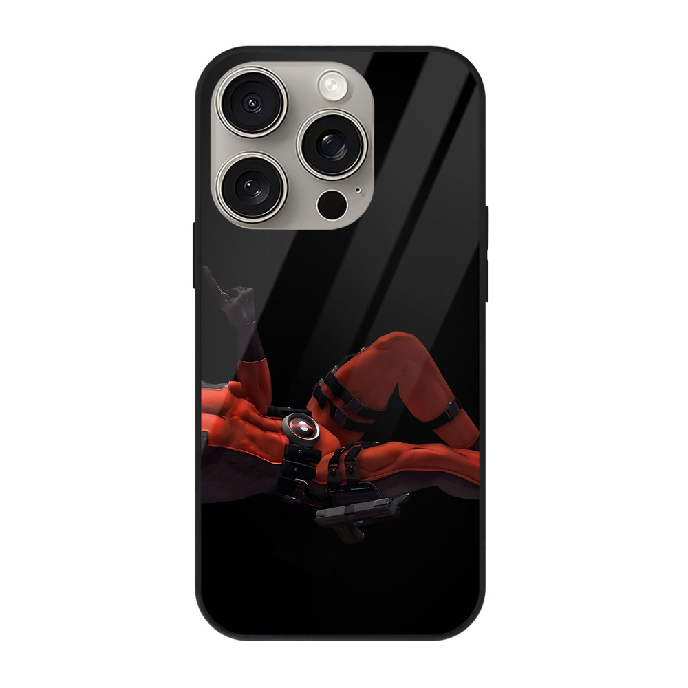 （画像用） Deadpool デッドプール 【iPhone15Pro対応】スマホケース 耐衝撃＆黄変防止 背面ガラス