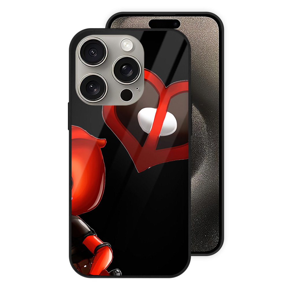 （画像用） Deadpool デッドプール 【iPhone15Pro対応】スマホケース 耐衝撃＆黄変防止 背面ガラス
