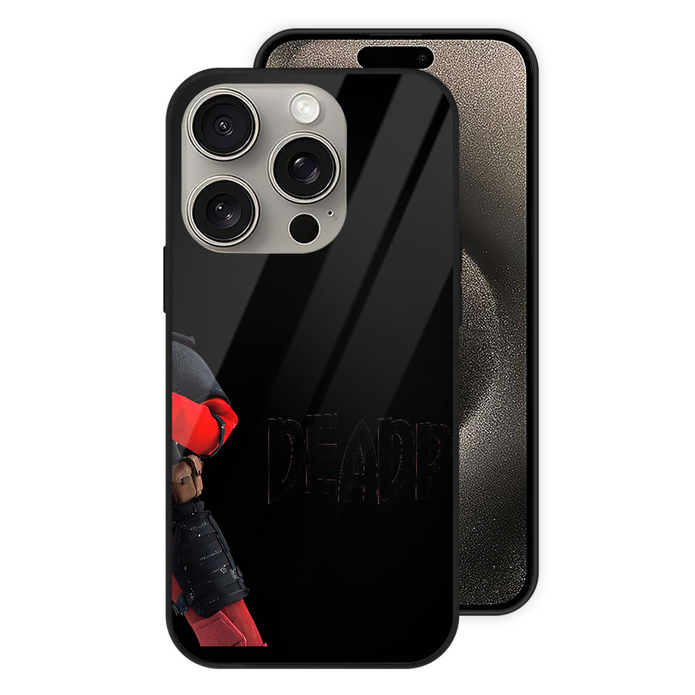 （画像用） Deadpool デッドプール 【iPhone15Pro対応】スマホケース 耐衝撃＆黄変防止 背面ガラス