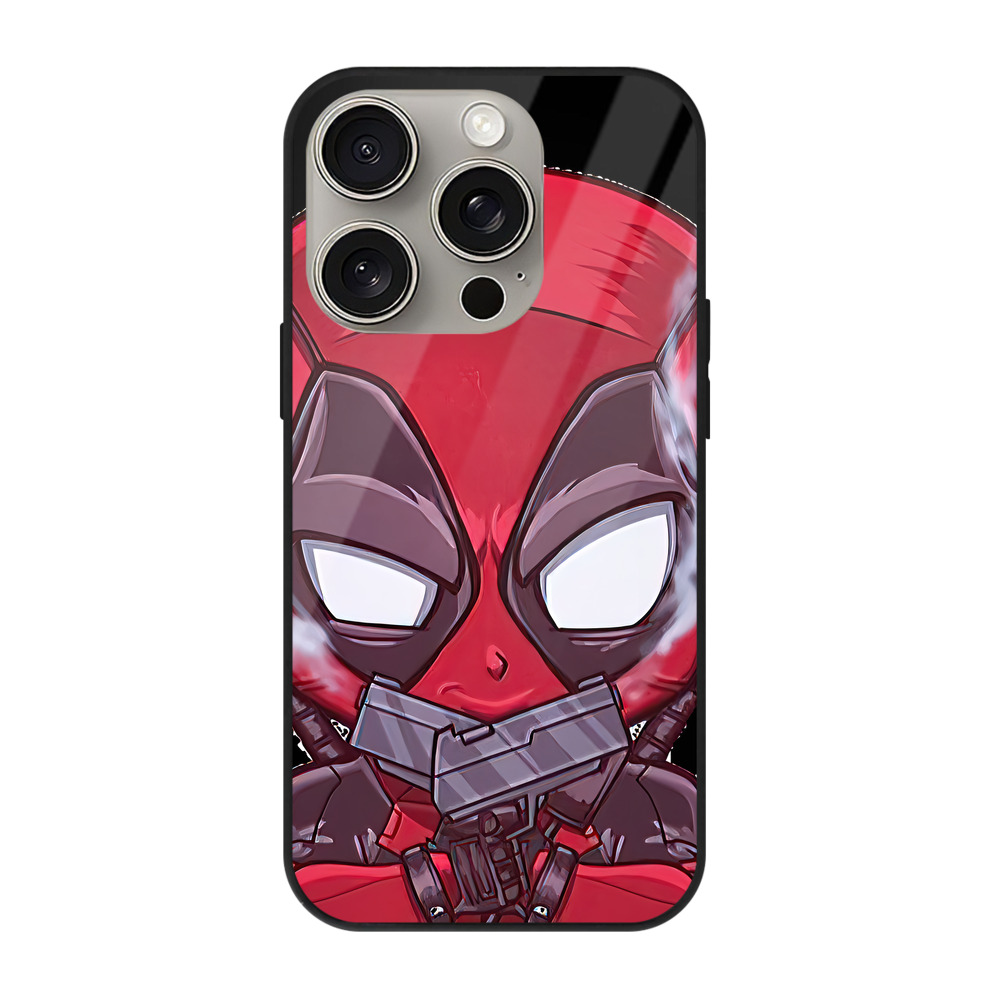 （画像用） Deadpool デッドプール 【iPhone15Pro対応】スマホケース 耐衝撃＆黄変防止 背面ガラス