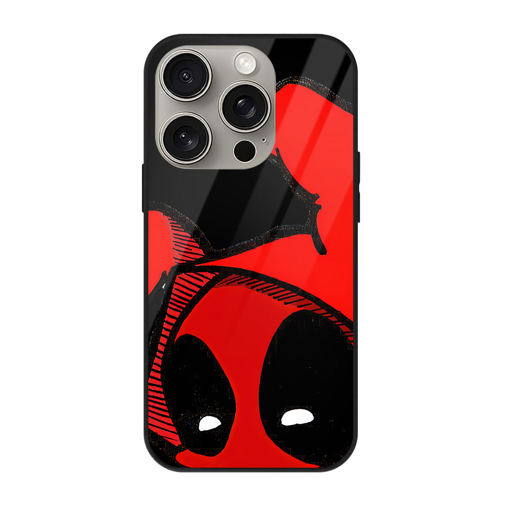 （画像用） Deadpool デッドプール 【iPhone15Pro対応】スマホケース 耐衝撃＆黄変防止 背面ガラス