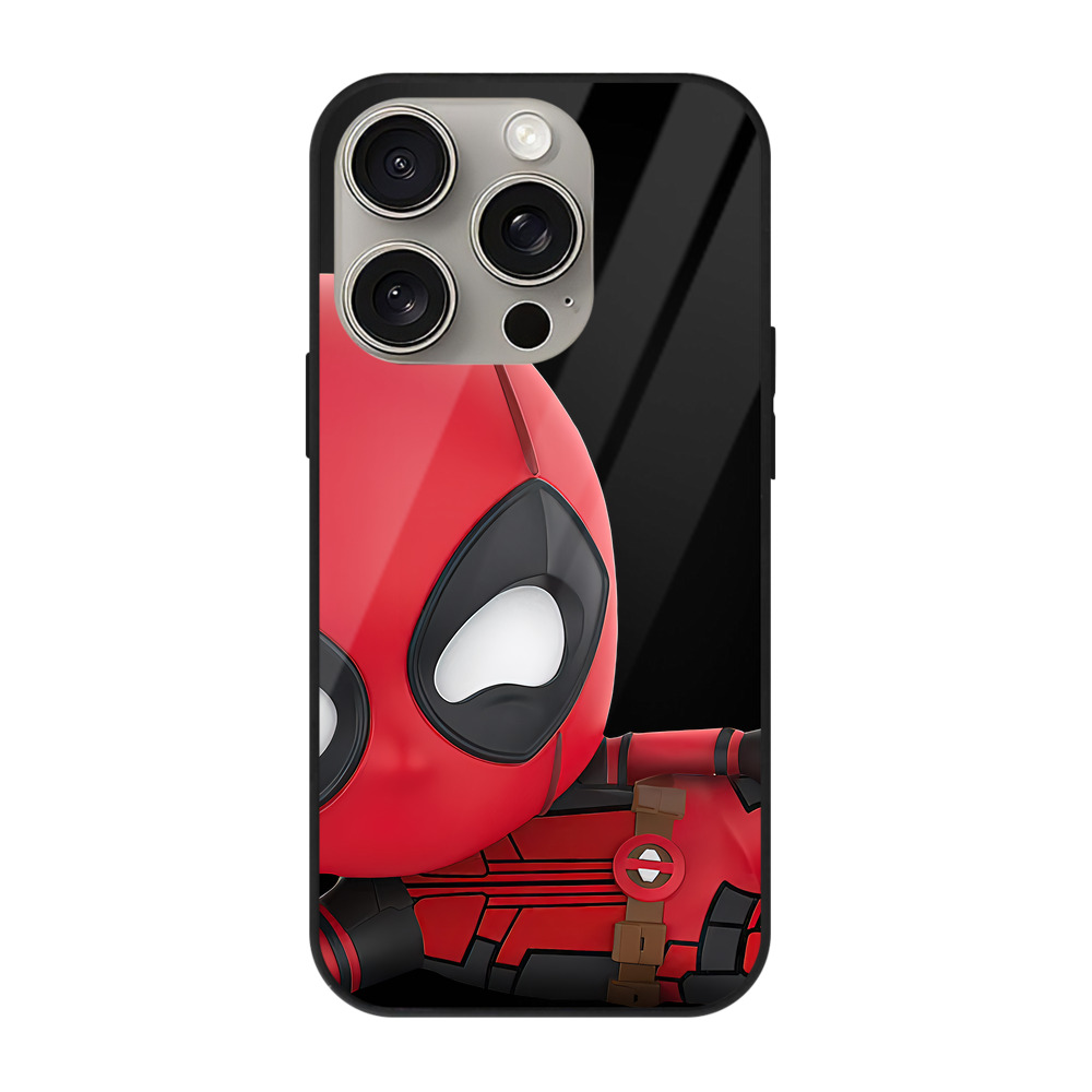 （画像用） Deadpool デッドプール 【iPhone15Pro対応】スマホケース 耐衝撃＆黄変防止 背面ガラス