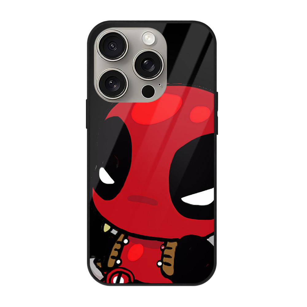 （画像用） Deadpool デッドプール 【iPhone15Pro対応】スマホケース 耐衝撃＆黄変防止 背面ガラス