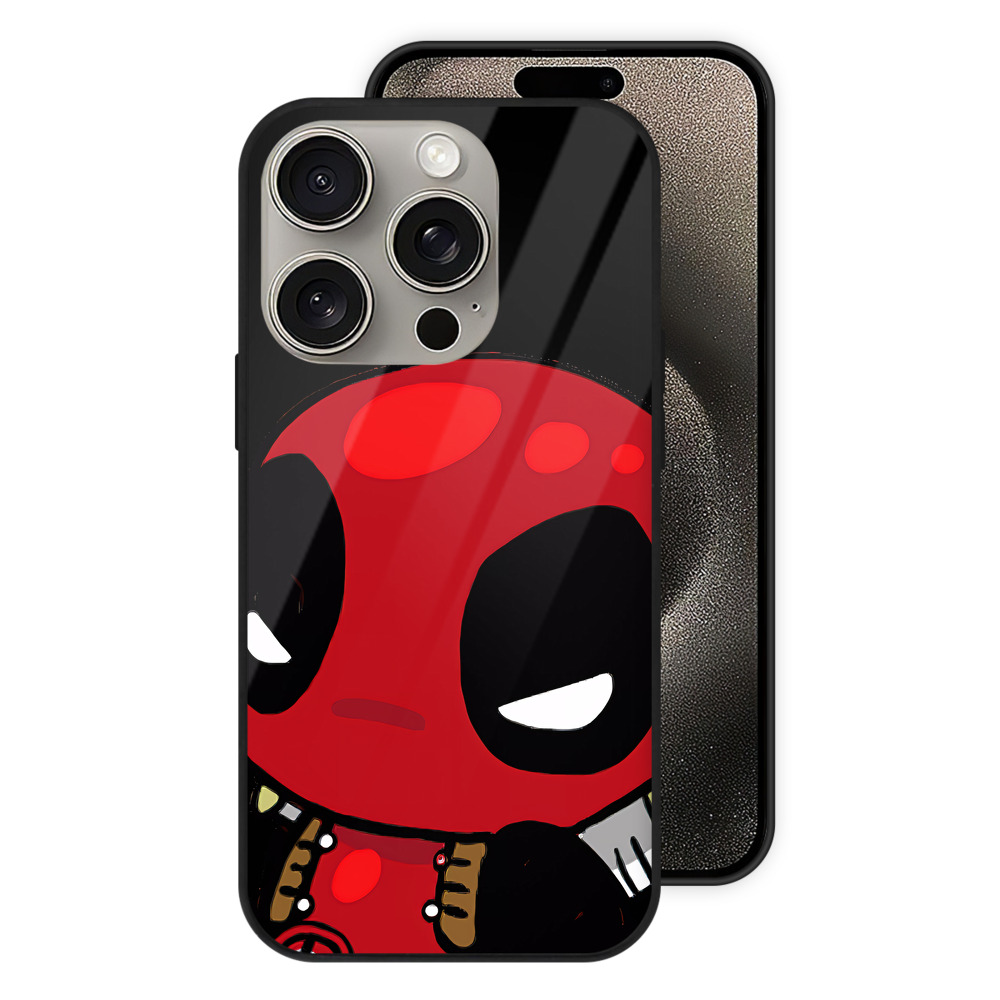 （画像用） Deadpool デッドプール 【iPhone15Pro対応】スマホケース 耐衝撃＆黄変防止 背面ガラス