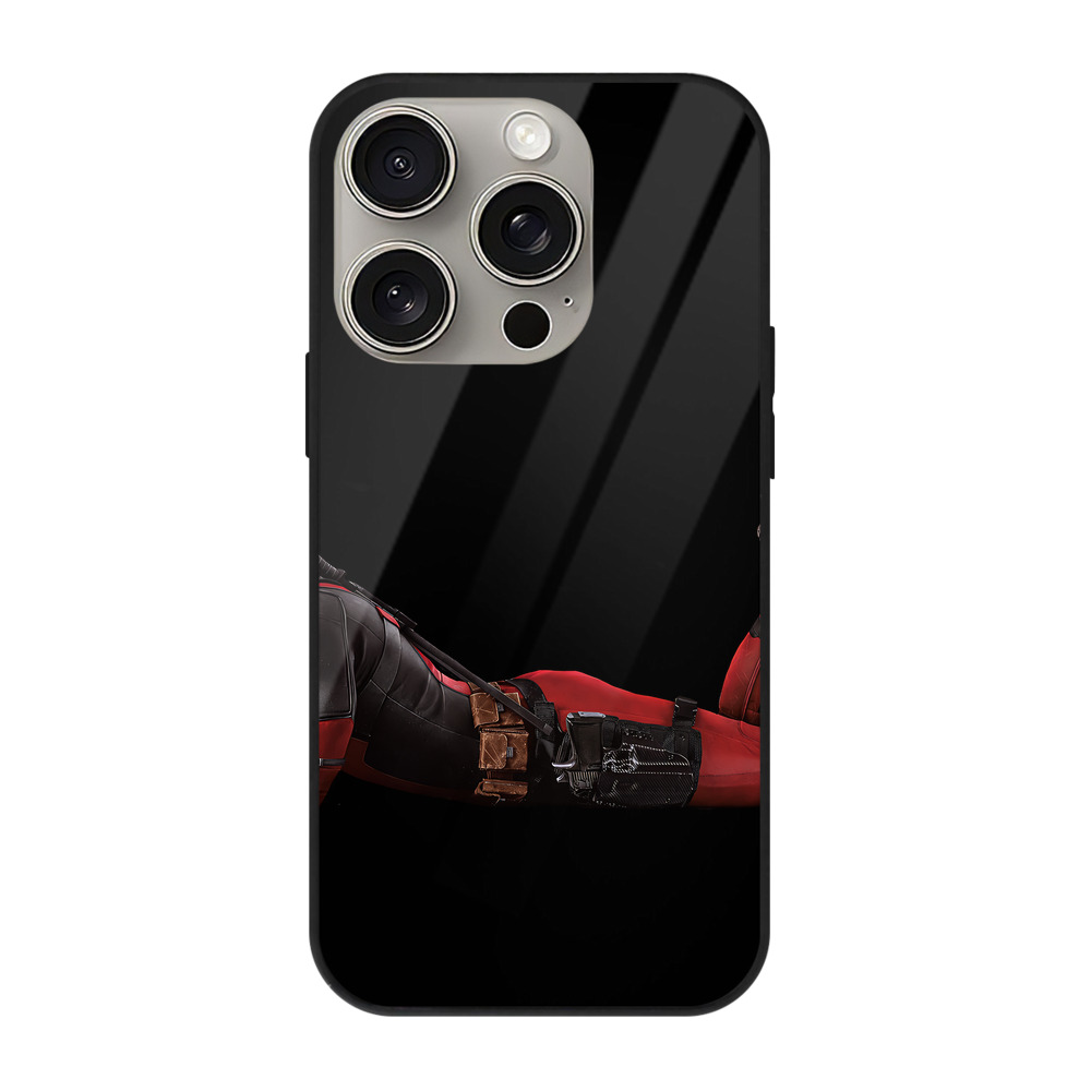 （画像用） Deadpool デッドプール 【iPhone15Pro対応】スマホケース 耐衝撃＆黄変防止 背面ガラス