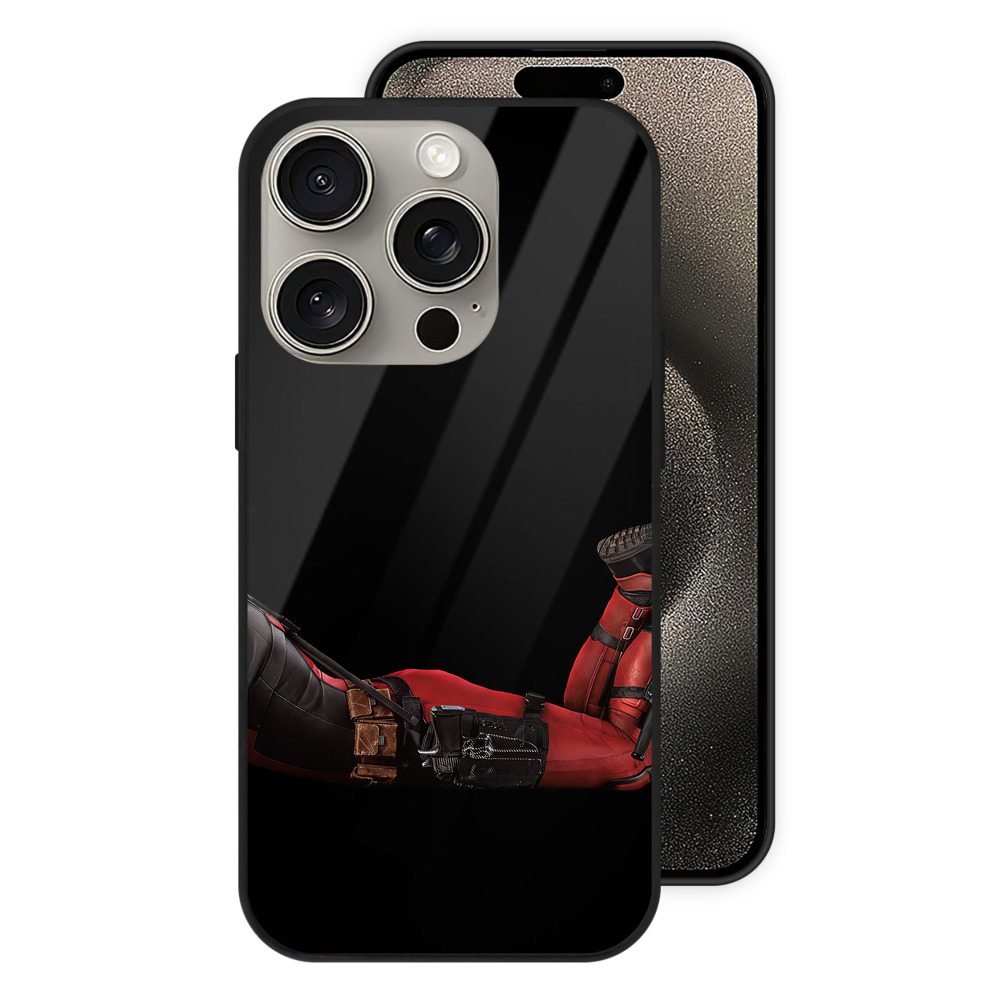 （画像用） Deadpool デッドプール 【iPhone15Pro対応】スマホケース 耐衝撃＆黄変防止 背面ガラス