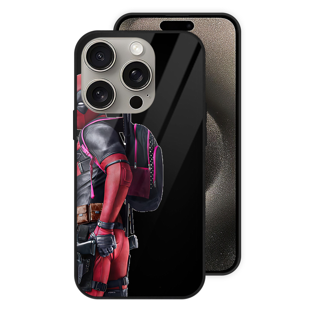 （画像用） Deadpool デッドプール 【iPhone15Pro対応】スマホケース 耐衝撃＆黄変防止 背面ガラス