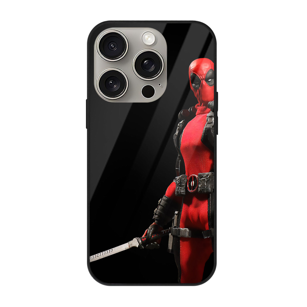 （画像用） Deadpool デッドプール 【iPhone15Pro対応】スマホケース 耐衝撃＆黄変防止 背面ガラス