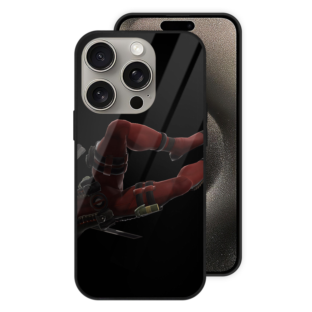 （画像用） Deadpool デッドプール 【iPhone15Pro対応】スマホケース 耐衝撃＆黄変防止 背面ガラス