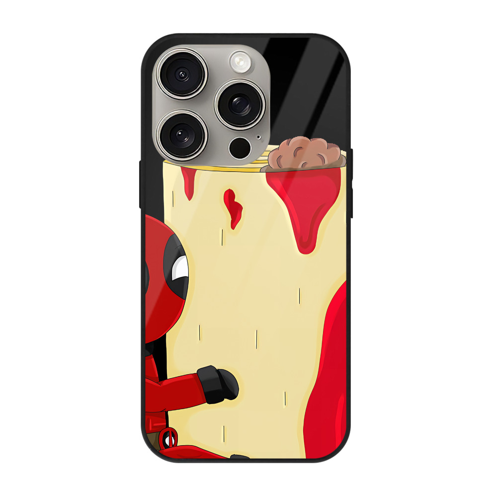 （画像用） Deadpool デッドプール 【iPhone15Pro対応】スマホケース 耐衝撃＆黄変防止 背面ガラス