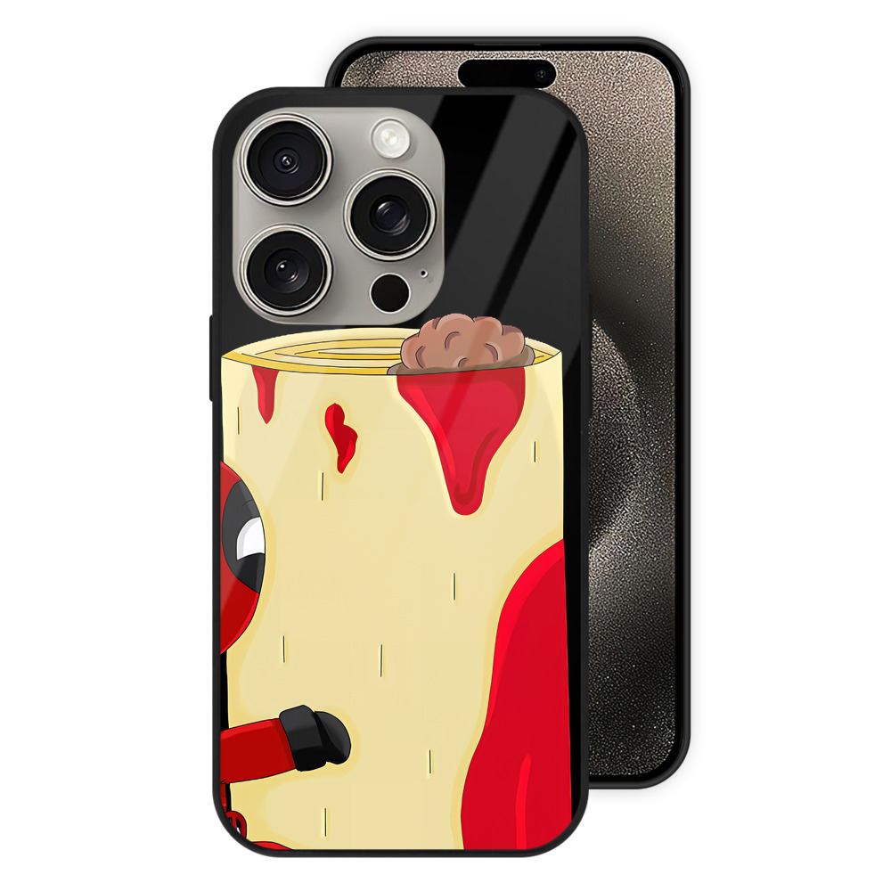（画像用） Deadpool デッドプール 【iPhone15Pro対応】スマホケース 耐衝撃＆黄変防止 背面ガラス