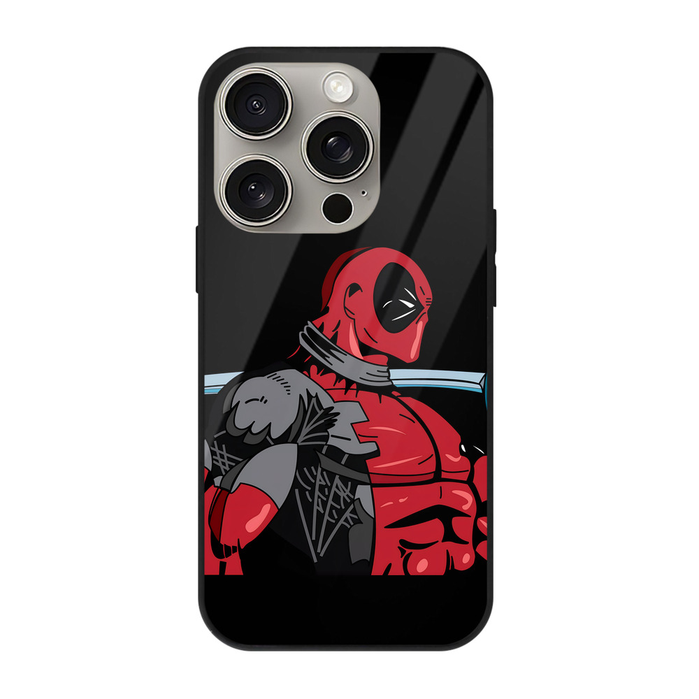 （画像用） Deadpool デッドプール 【iPhone15Pro対応】スマホケース 耐衝撃＆黄変防止 背面ガラス