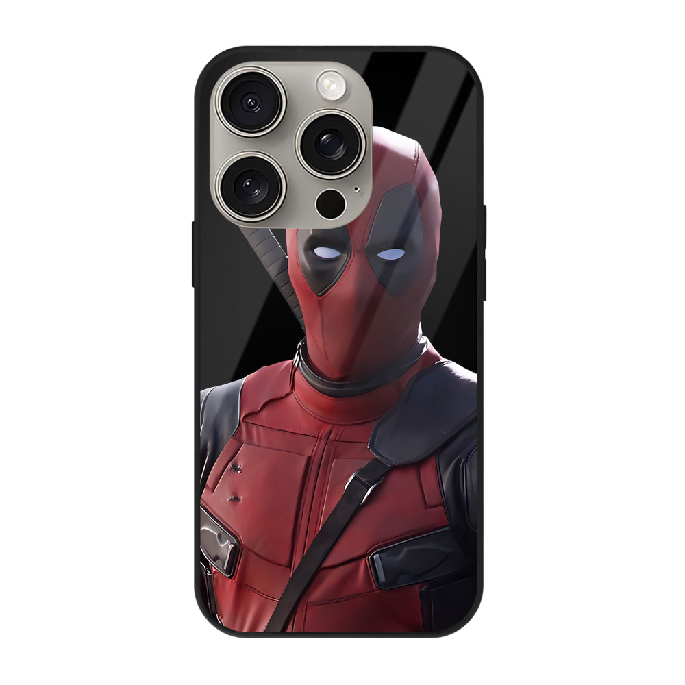 （画像用） Deadpool デッドプール 【iPhone15Pro対応】スマホケース 耐衝撃＆黄変防止 背面ガラス