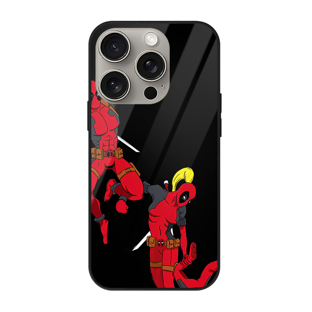 （画像用） Deadpool デッドプール 【iPhone15Pro対応】スマホケース 耐衝撃＆黄変防止 背面ガラス