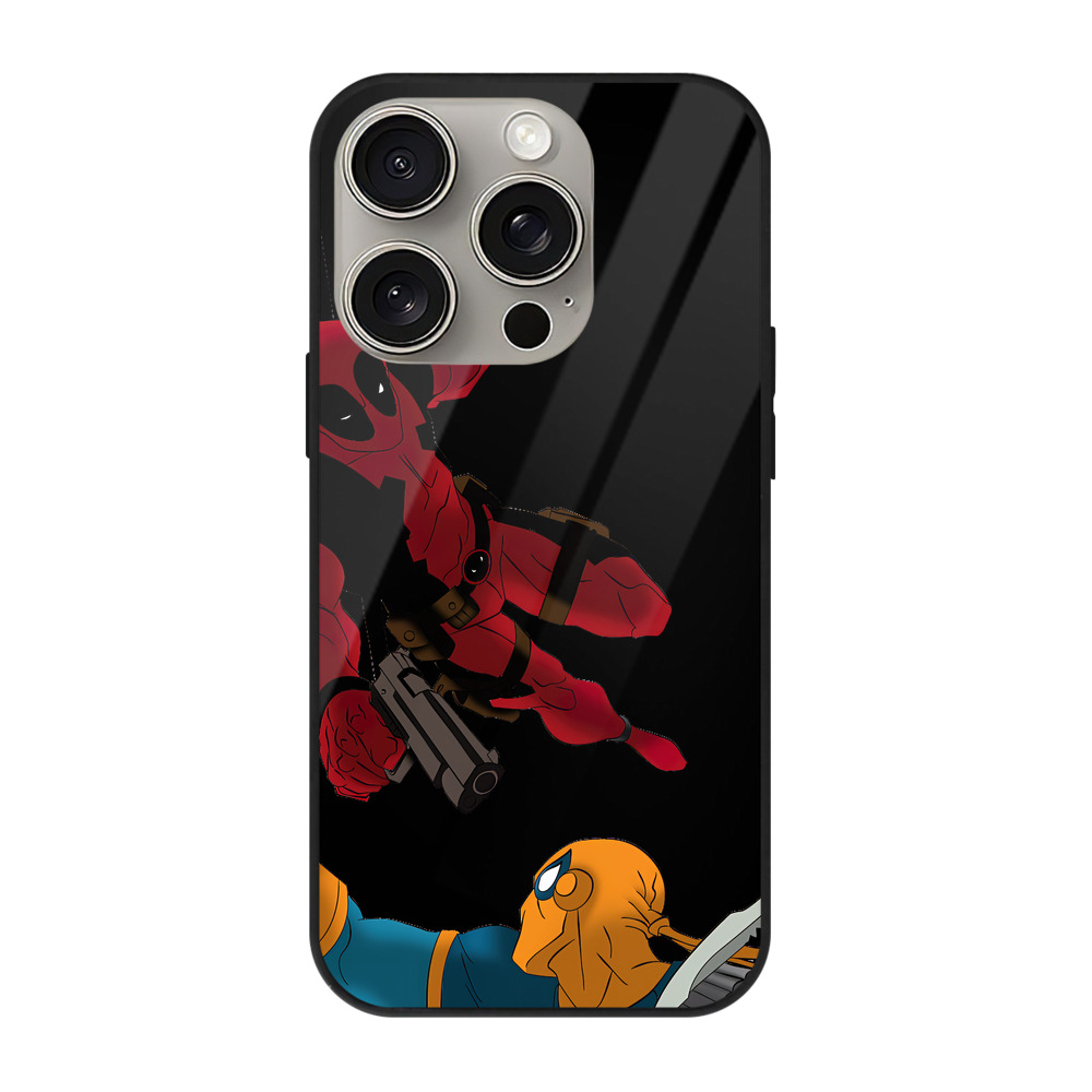 （画像用） Deadpool デッドプール 【iPhone15Pro対応】スマホケース 耐衝撃＆黄変防止 背面ガラス