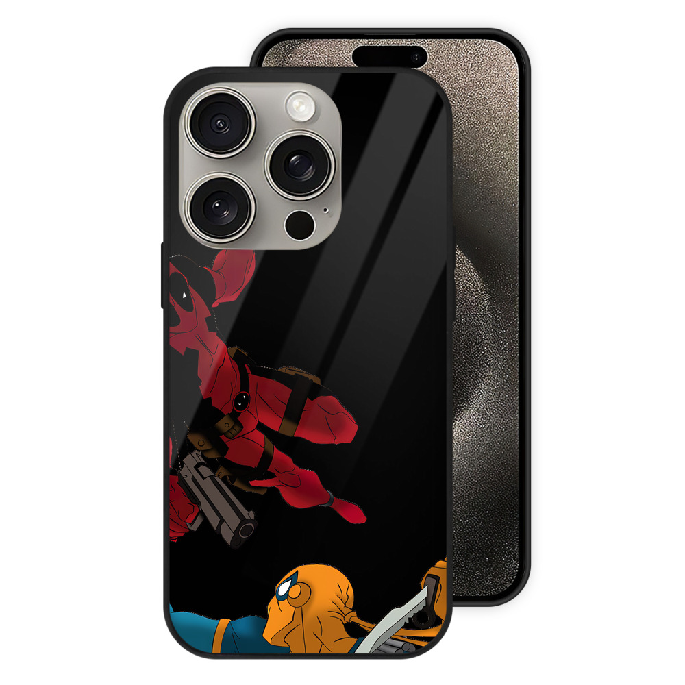 （画像用） Deadpool デッドプール 【iPhone15Pro対応】スマホケース 耐衝撃＆黄変防止 背面ガラス