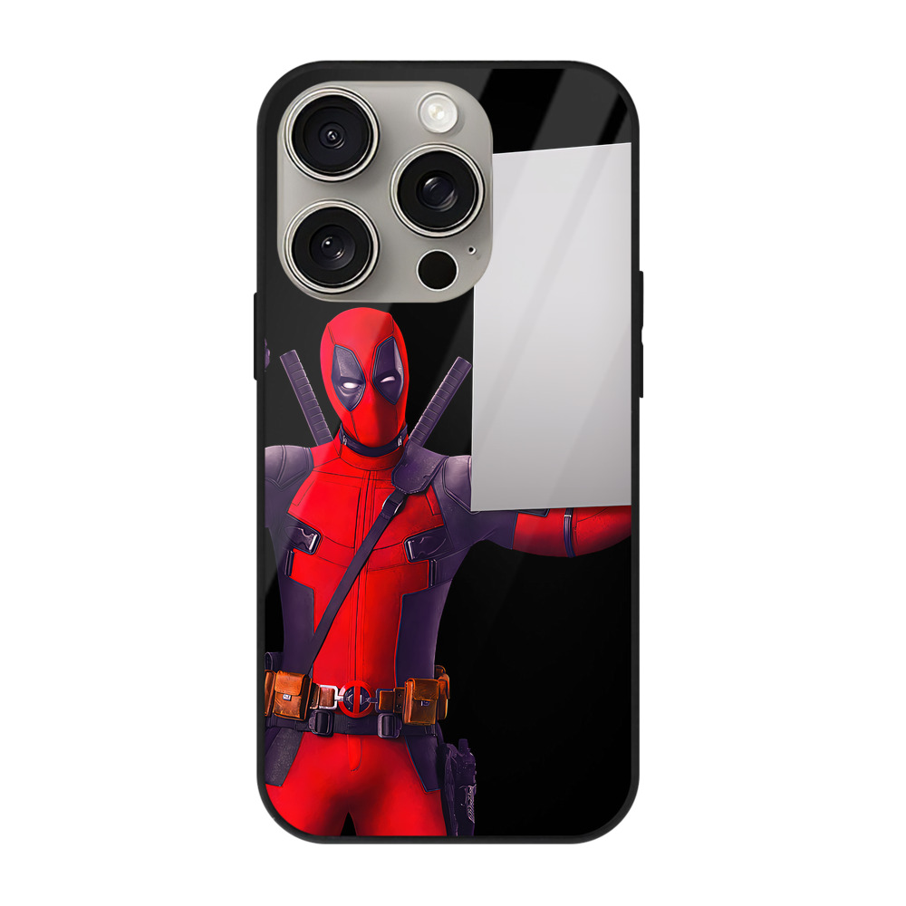 （画像用） Deadpool デッドプール 【iPhone15Pro対応】スマホケース 耐衝撃＆黄変防止 背面ガラス
