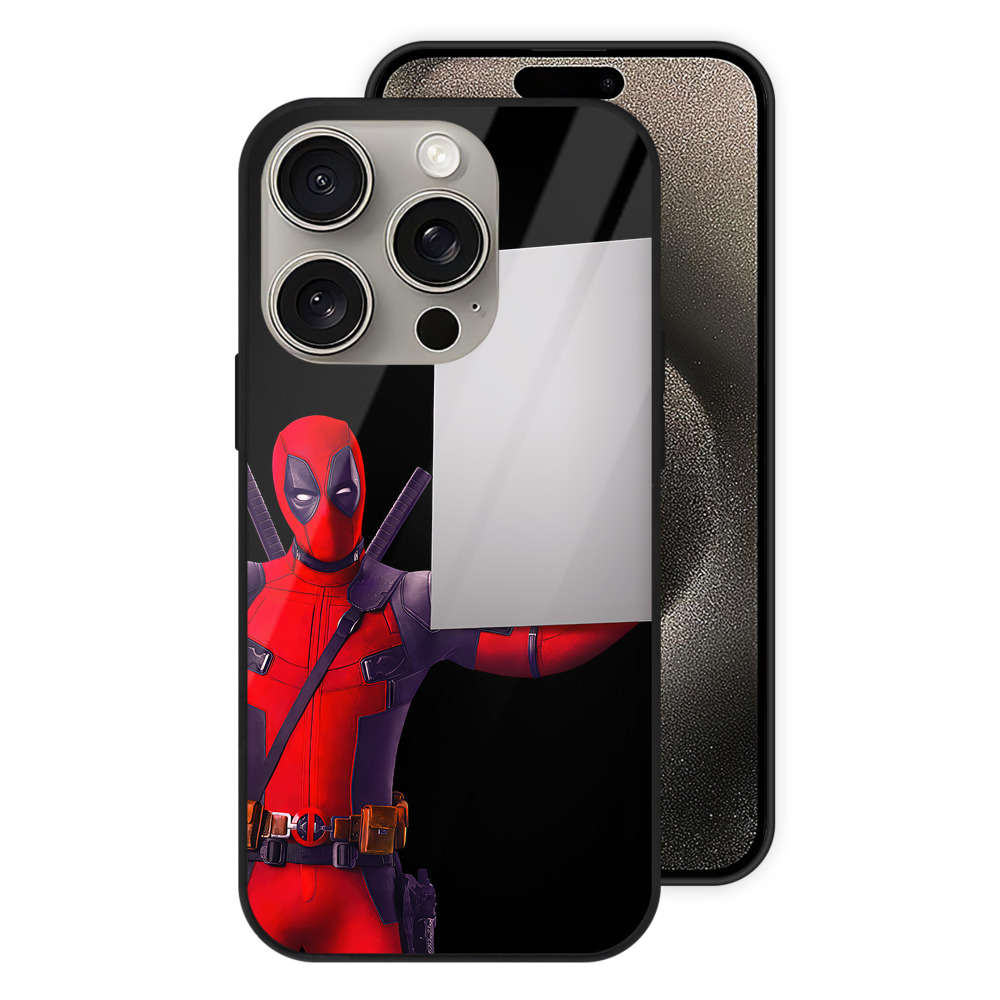 （画像用） Deadpool デッドプール 【iPhone15Pro対応】スマホケース 耐衝撃＆黄変防止 背面ガラス