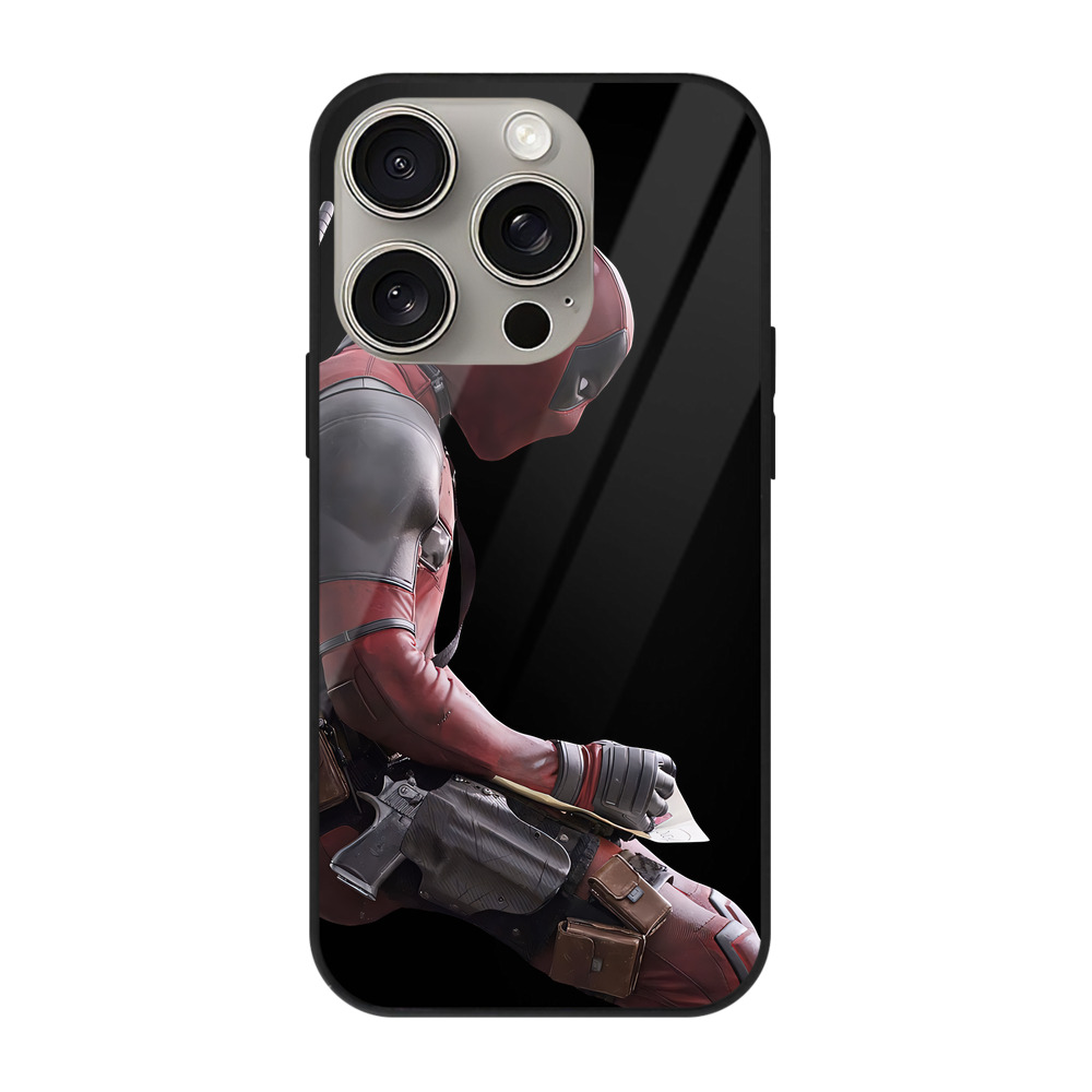 （画像用） Deadpool デッドプール 【iPhone15Pro対応】スマホケース 耐衝撃＆黄変防止 背面ガラス