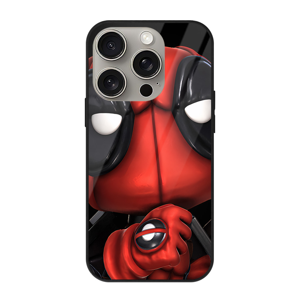 （画像用） Deadpool デッドプール 【iPhone15Pro対応】スマホケース 耐衝撃＆黄変防止 背面ガラス
