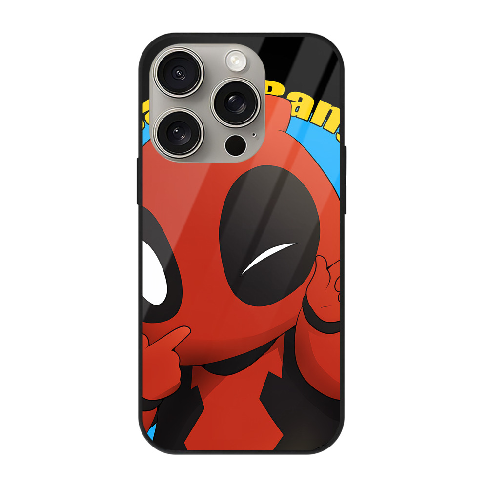 （画像用） Deadpool デッドプール 【iPhone15Pro対応】スマホケース 耐衝撃＆黄変防止 背面ガラス