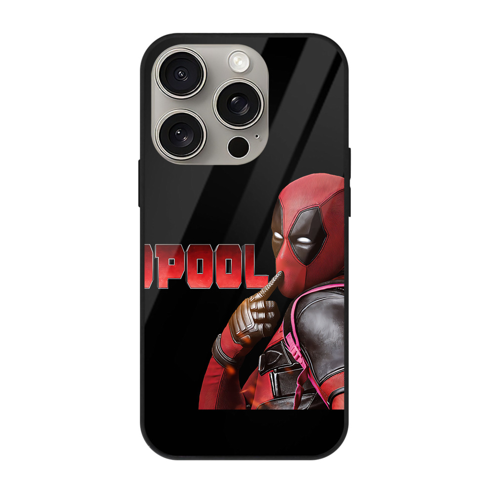 （画像用） Deadpool デッドプール 【iPhone15Pro対応】スマホケース 耐衝撃＆黄変防止 背面ガラス